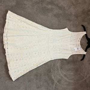 BB Dakota Ivory Fit and Flare Sleveless Lace Dress